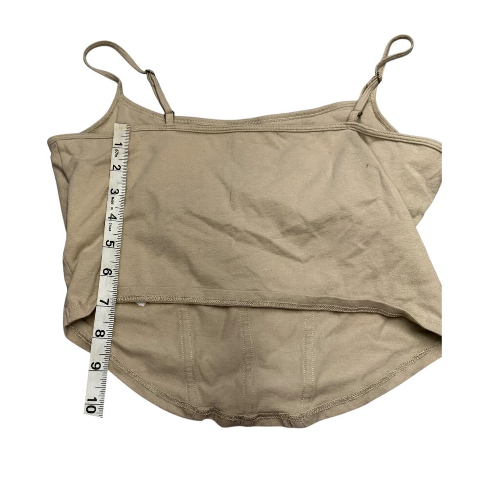 Hollister Must-Have Corset Crop Cami Tank Top Adjustable Straps Tan L - Picture 5 of 6